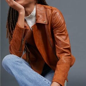SALE! Anthropologie Robyn Faux Leather Moto Jacket